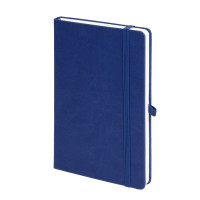 Бизнес-блокнот "Justy", 130*210 мм, темно-синий, тв. обложка, резинка 7 мм, блок-линейка