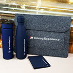 Набор с логотипом BMW Driving Experience:Чехол для планшета, термос, бутылка для воды и обложка для паспорта