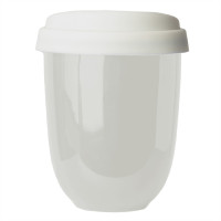 Стакан CAPSULA с крышкой, белый, 250мл, D=8, 8см, H=10, 5см, тонкая керамика