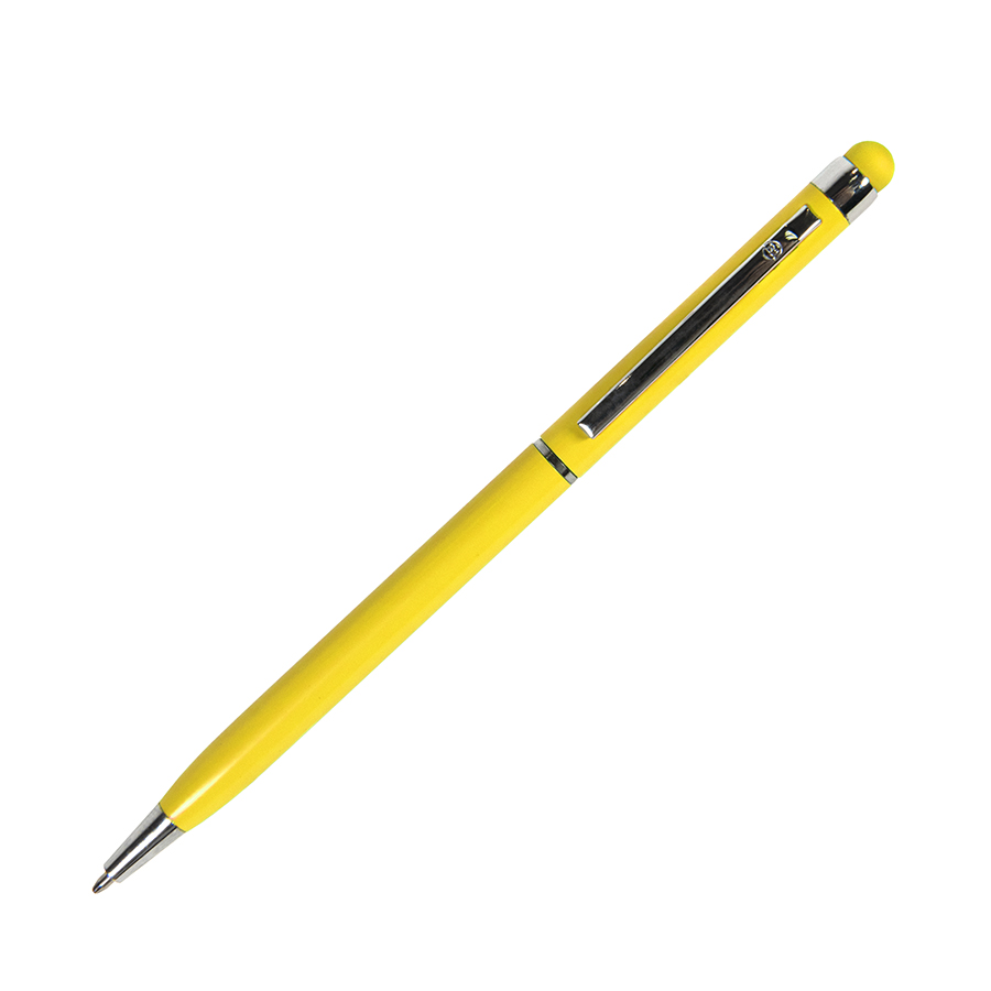 TOUCHWRITER, ручка шариковая со стилусом для сенсорных экранов, желтый/хром, металл