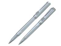 Набор Pierre Cardin PEN&amp; PEN: ручка шариковая + роллер. Цвет - серебристый. Упаковка Е. 