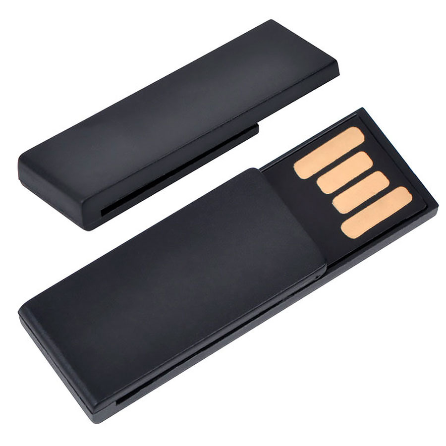 USB flash-карта "Clip" (8Гб), черная, 3, 8х1, 2х0, 5см, пластик