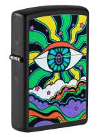 Зажигалка ZIPPO Black Light Eye с покрытием Black Matte, латунь/сталь, чёрная, матовая, 38x13x57 мм