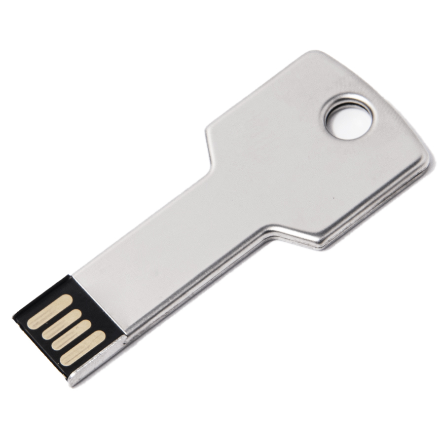 USB flash-карта KEY (8Гб), серебристая, 5, 7х2, 4х0, 3 см, металл