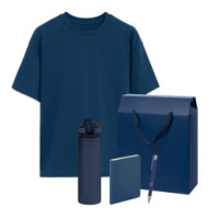 Набор с одеждой RUST (футболка, бутылка, ежедневник, ручка), синий, 3XL/4XL