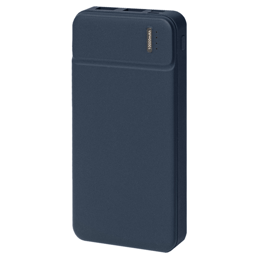 Универсальный аккумулятор Flash 10 (10000 мАч) с подсветкой и soft touch, синий, 13, 7х6, 87х1, 55 мм
