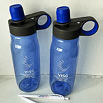 Бутылки и ручки с логотипом YISG