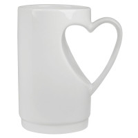 Кружка "Сердце" в подарочной упаковке, D=7, 5см, H=12, 5см, 300мл, фарфор