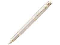 Перьевая ручка Parker IM Professionals Monochrome Champagne, перо: F, цвет чернил: Blue, в подарочной упаковке. 