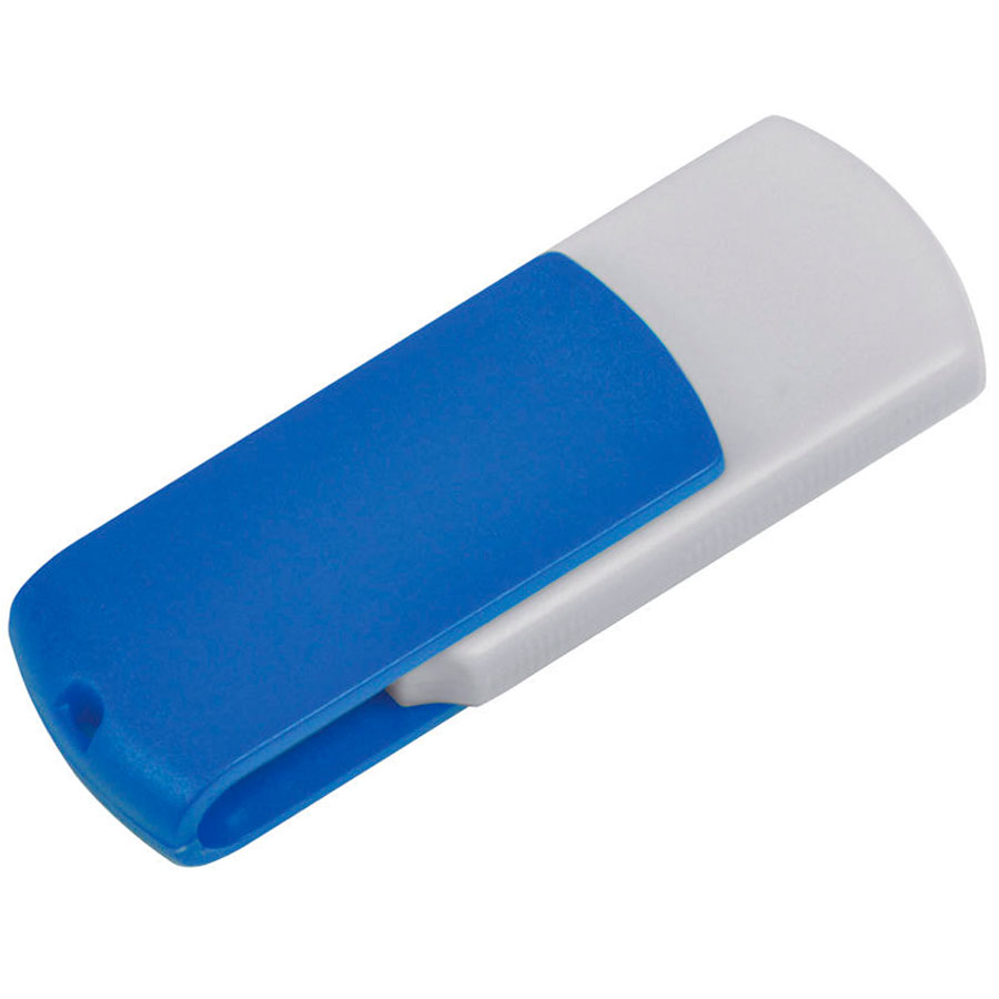 USB flash-карта "Easy" (8Гб), белая с синим, 5, 7х1, 9х1см, пластик