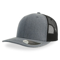 Бейсболка "SONIC", 6 клиньев, пласт. застежка, серый/черный, осн. ткань, 100% хлопок, 280 г/м2