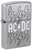 Зажигалка ZIPPO AC/DC с покрытием Street Chrome, латунь/сталь, серебристая, 38x13x57 мм