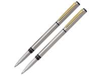 Набор Pierre Cardin PEN&amp; PEN: ручка шариковая + роллер. Цвет - серебристый. Упаковка Е. 