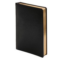 Ежедневник недатированный Joy, А5, черный, белый блок, золотой обрез