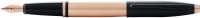 Перьевая ручка Cross Calais Brushed Rose Gold Plate and Black Lacquer, перо F