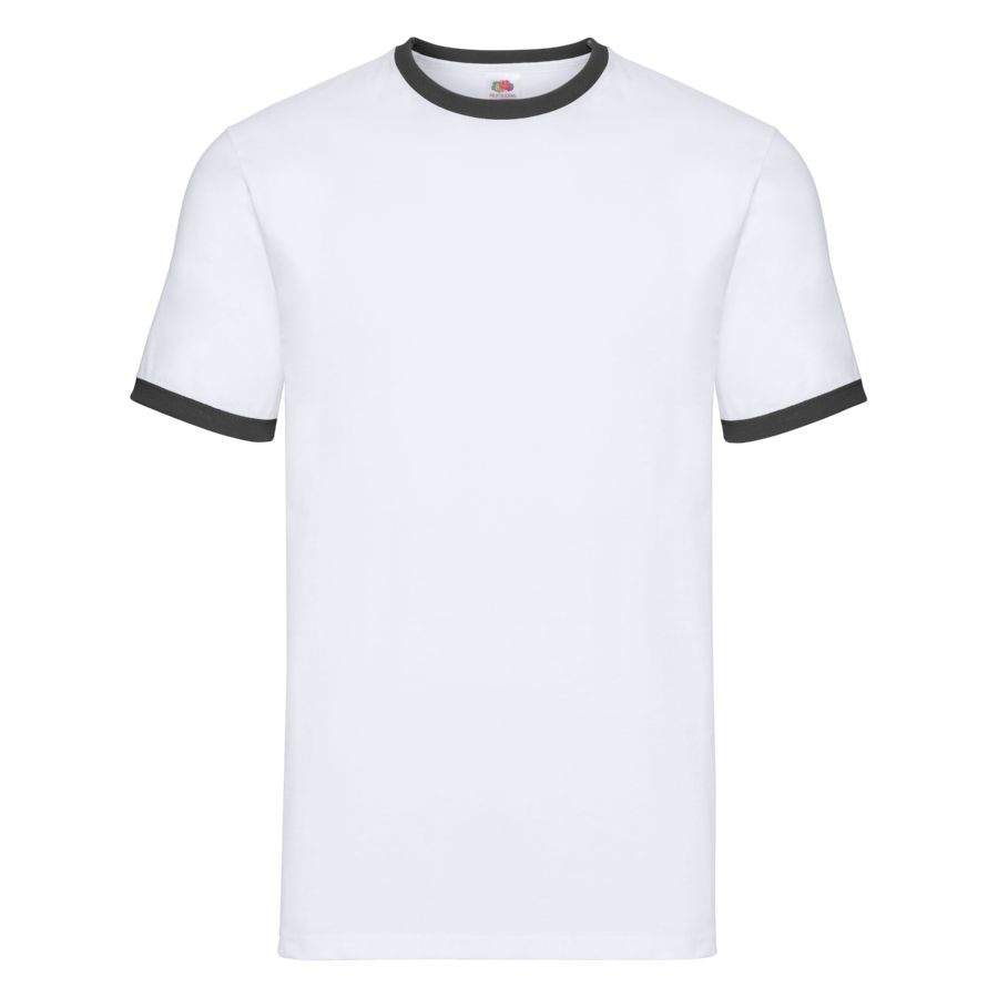 Футболка "Ringer T", белый с черным_XL, 100% х/б, 160 г/м2