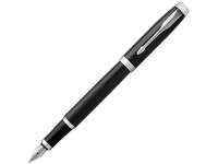 Перьевая ручка Parker IM Metal Black CT (глянцевый черный лак), перо: F, цвет чернил: blue, в подарочной упаковке. 