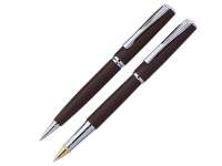 Набор Pierre Cardin PEN&amp; PEN: ручка шариковая + роллер. Цвет - коричневый матовый. Упаковка Е. 