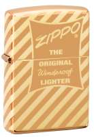 Зажигалка ZIPPO Vintage Box Top с покрытием High Polish Brass, латунь/сталь, золотистая, 38x13x57 мм