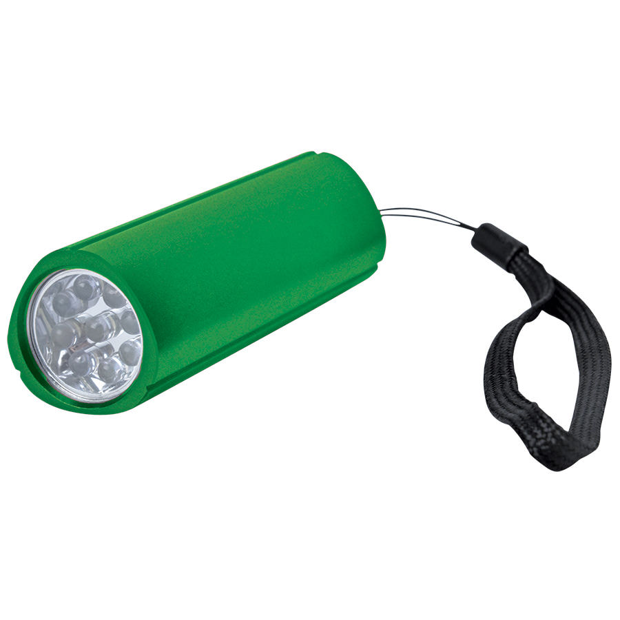 Фонарь треугольный (9 LED); зеленый; 9, 7х3 см; металл; лазерная гравировка